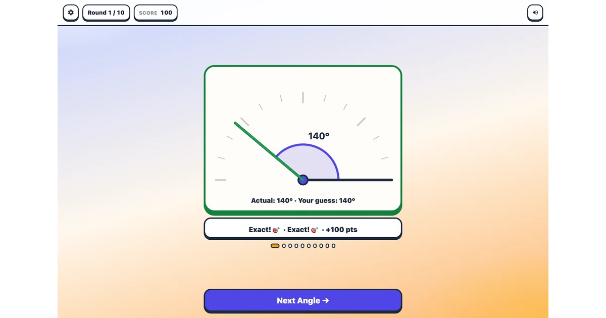 Angle Estimator Game - Guess Geometry Angles Online