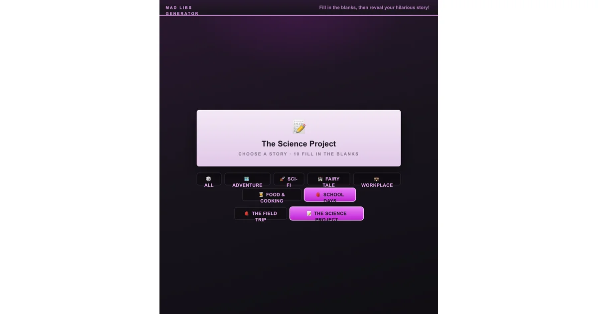 Mad Libs Generator