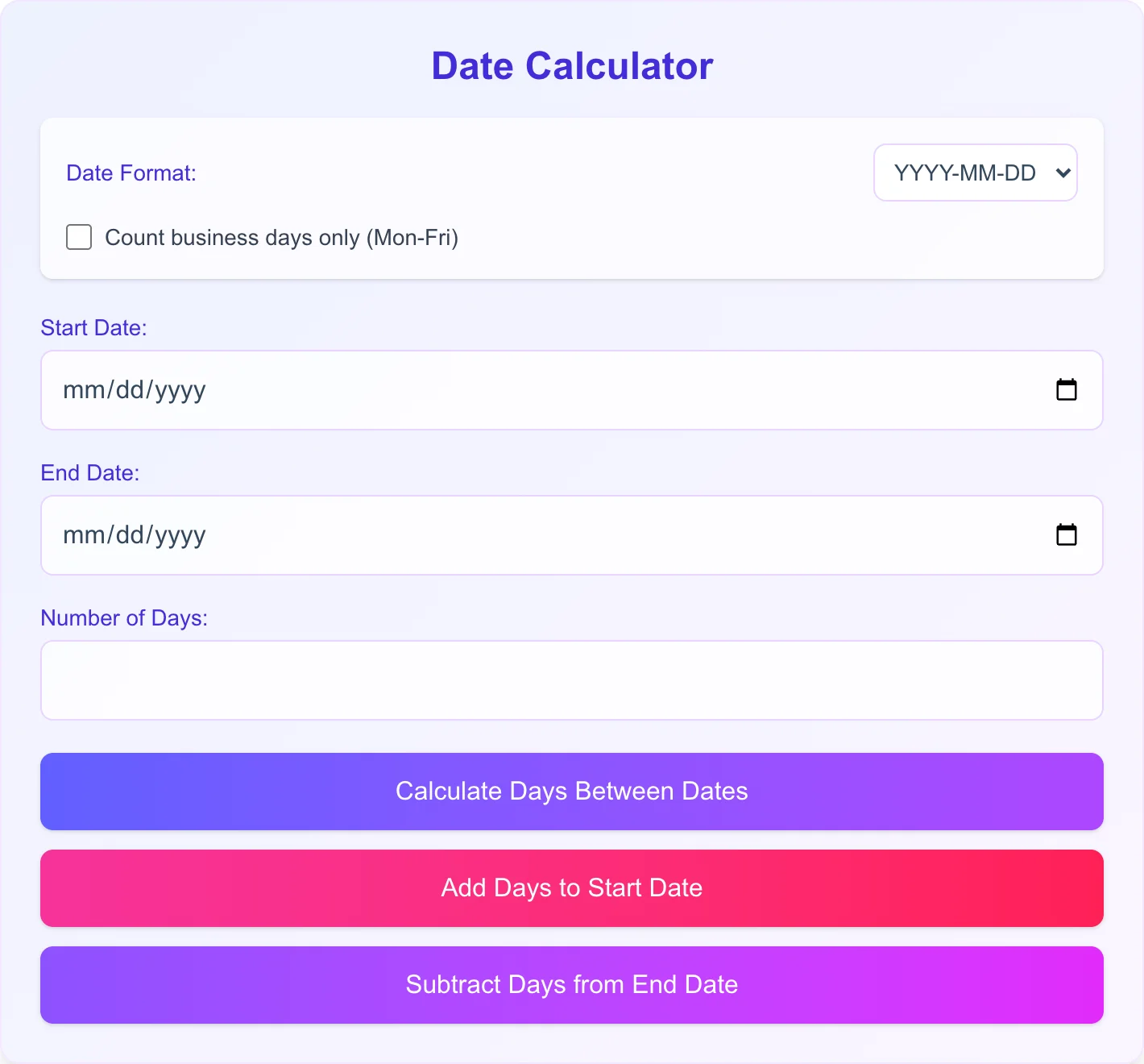 Date Calculator