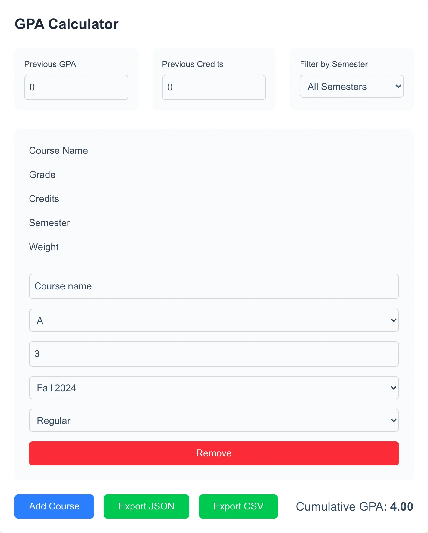 GPA Calculator