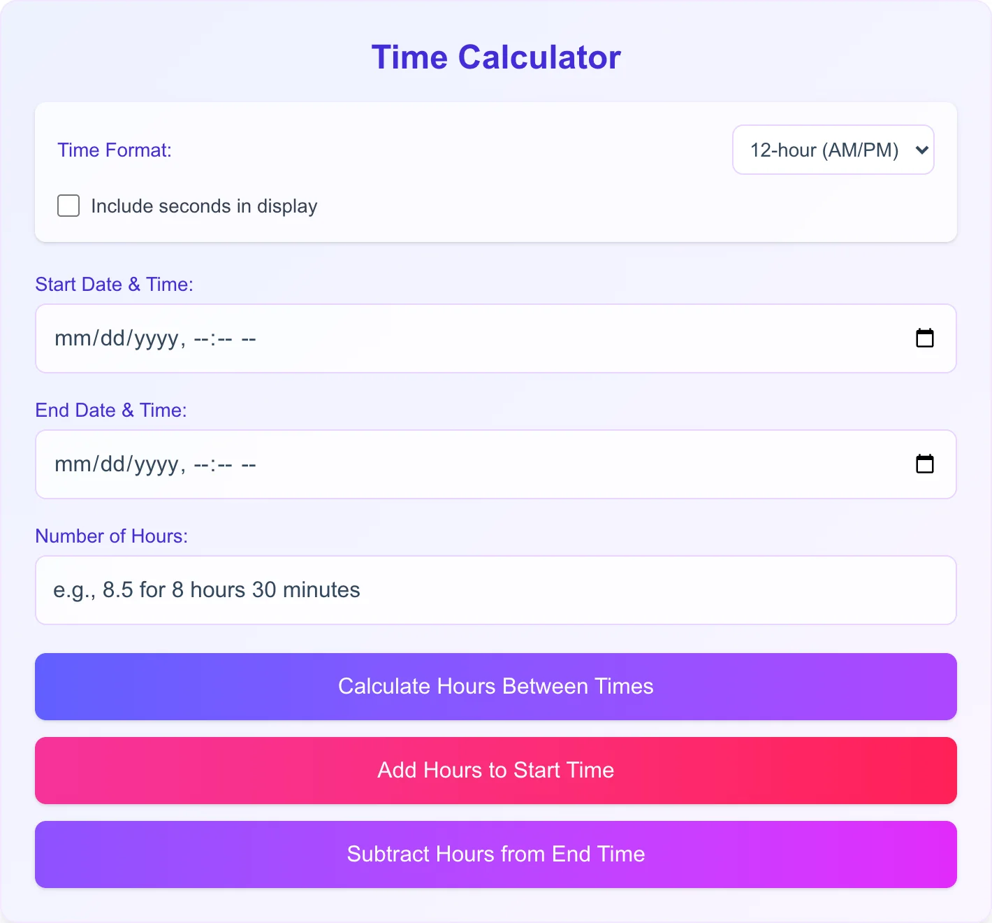 Time Calculator