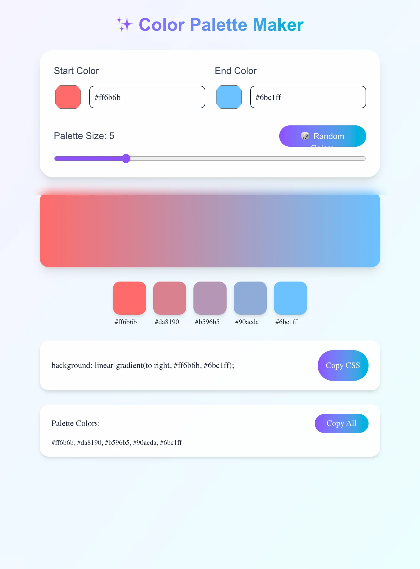 Color Gradient Palette Maker