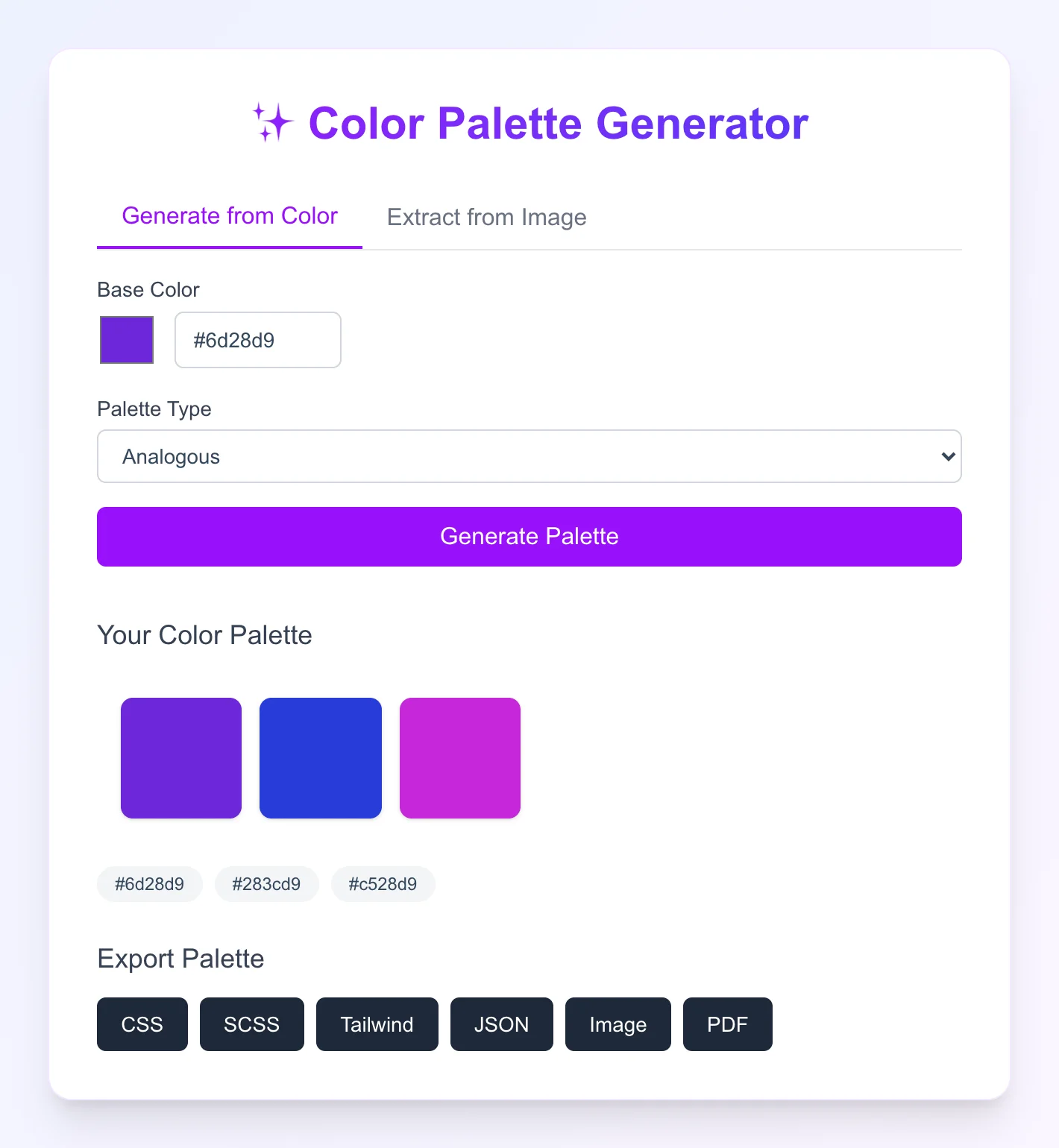 Color Palette Generator