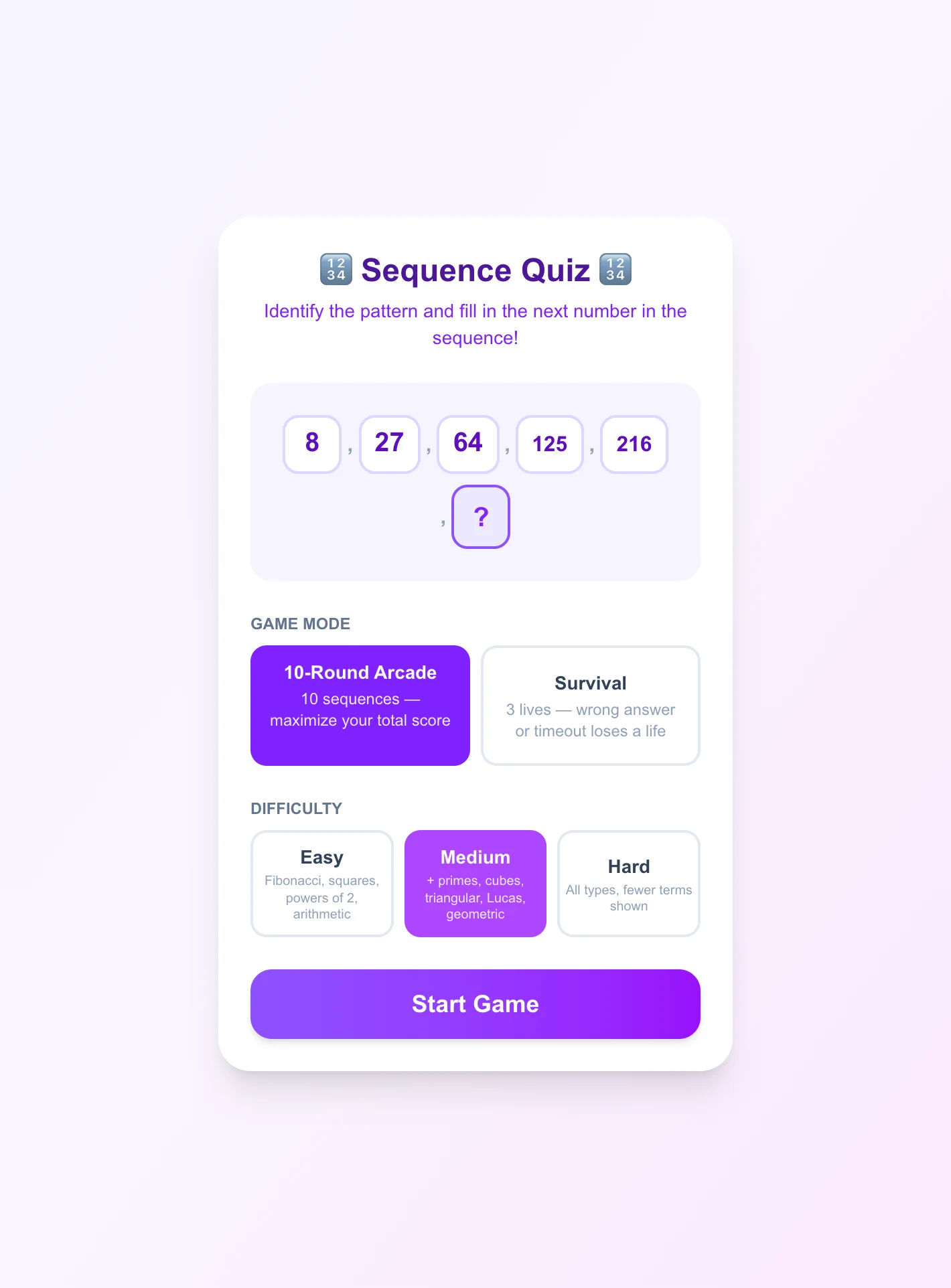 Sequence Quiz
