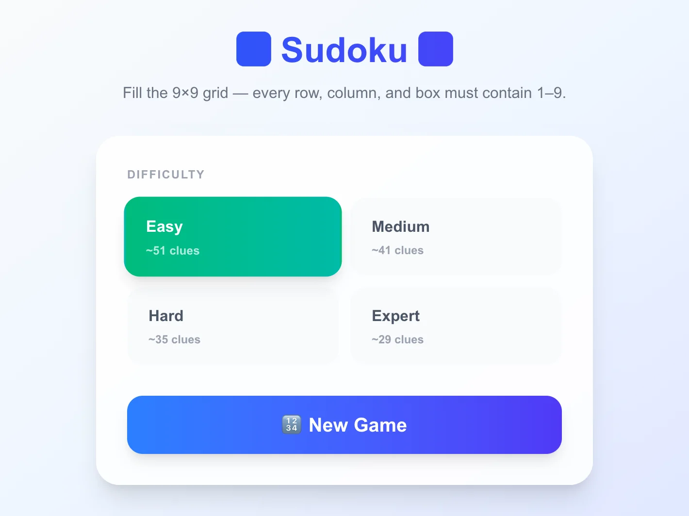 🔢 Sudoku 🔢
