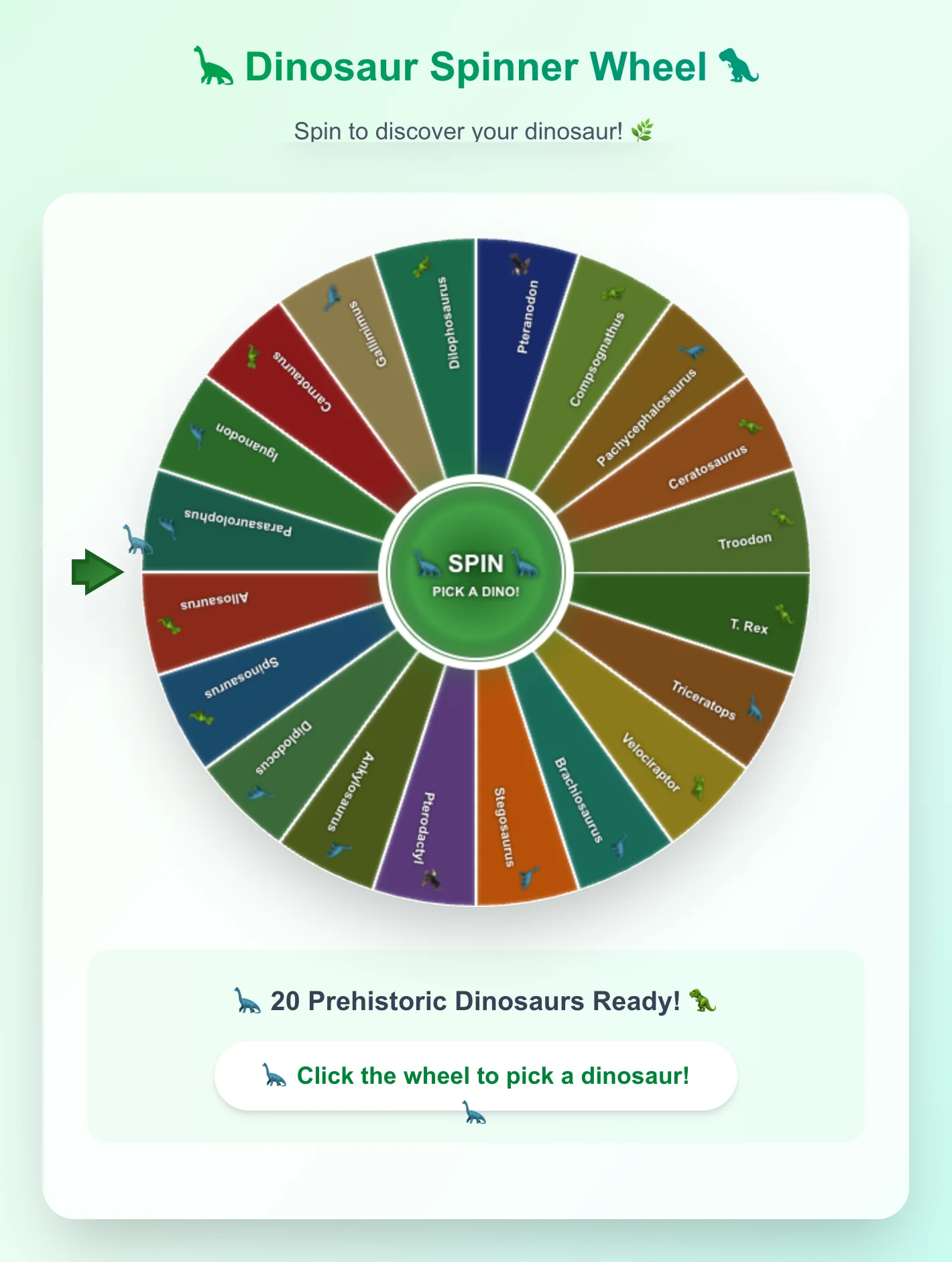 Dinosaur Spinner Wheel