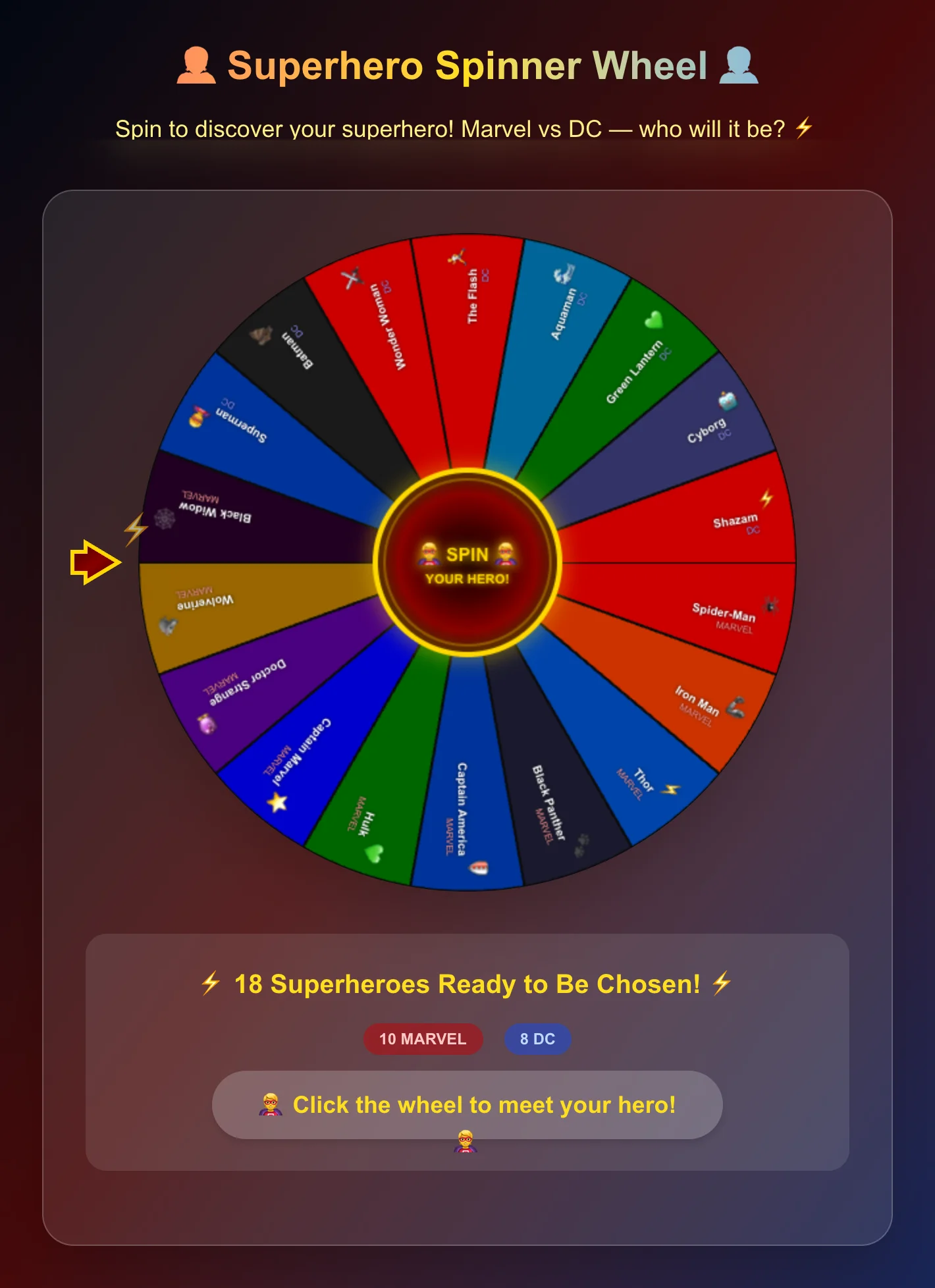Superhero Spinner Wheel