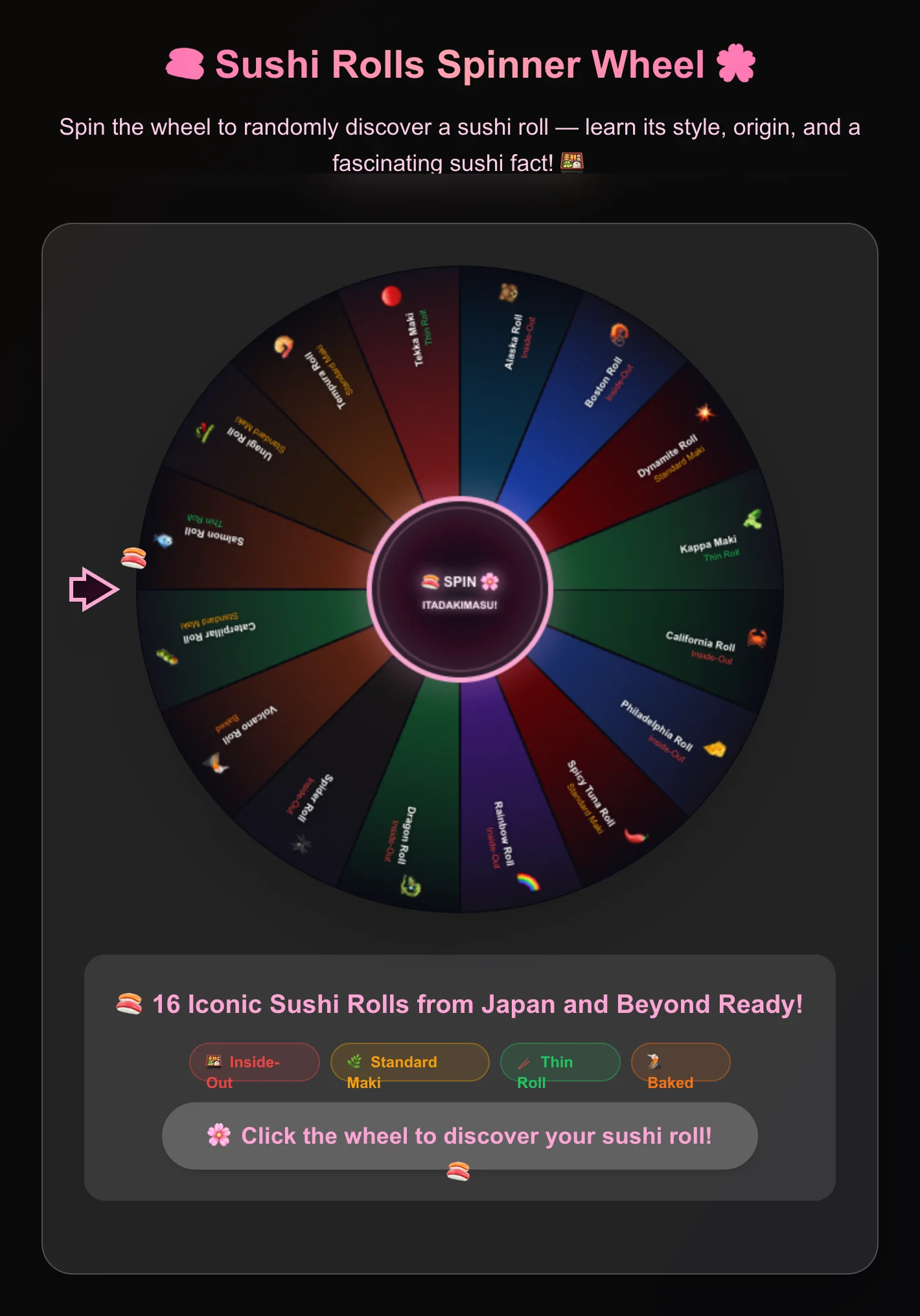Sushi Rolls Spinner Wheel