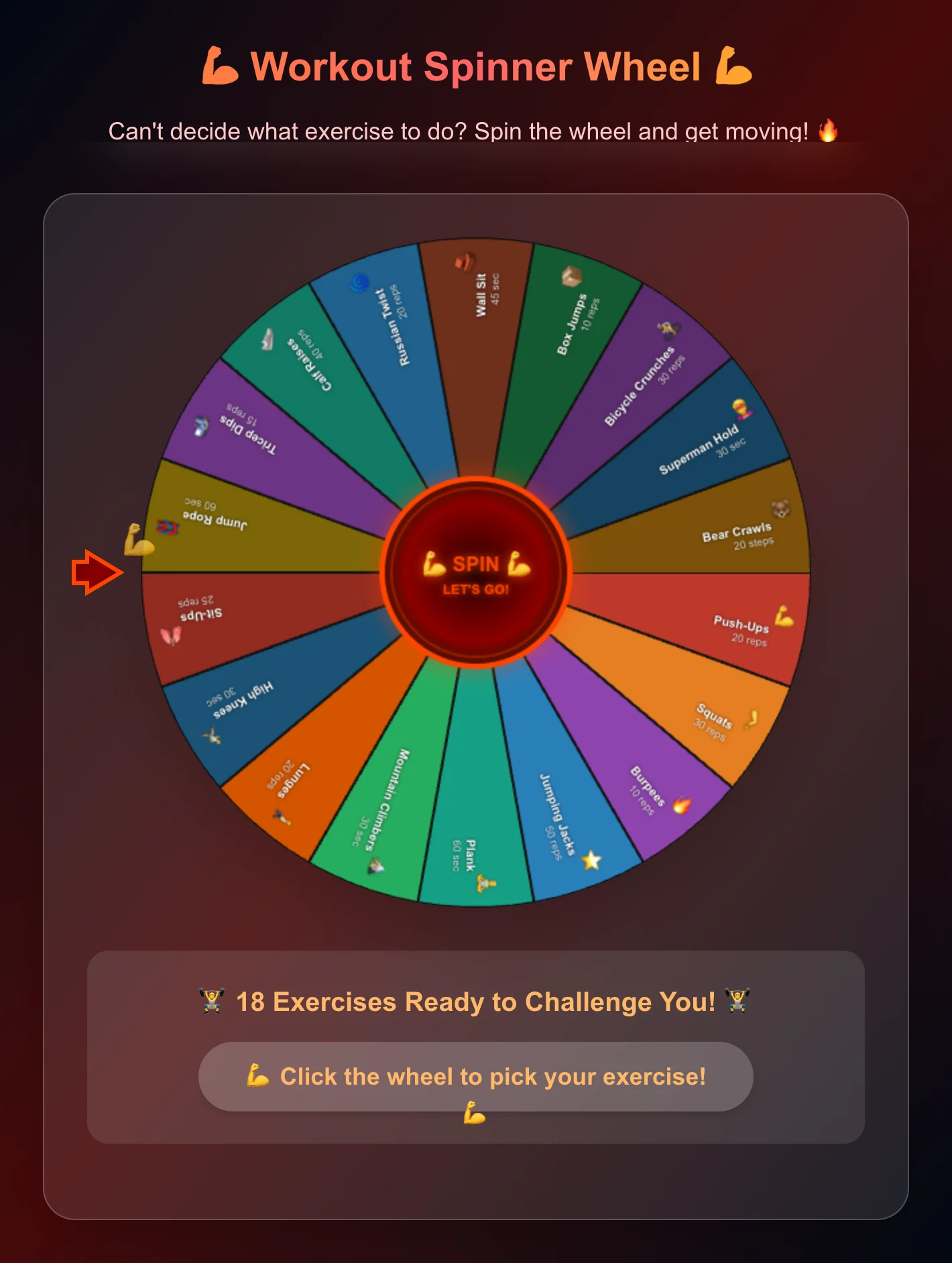 Workout Spinner Wheel