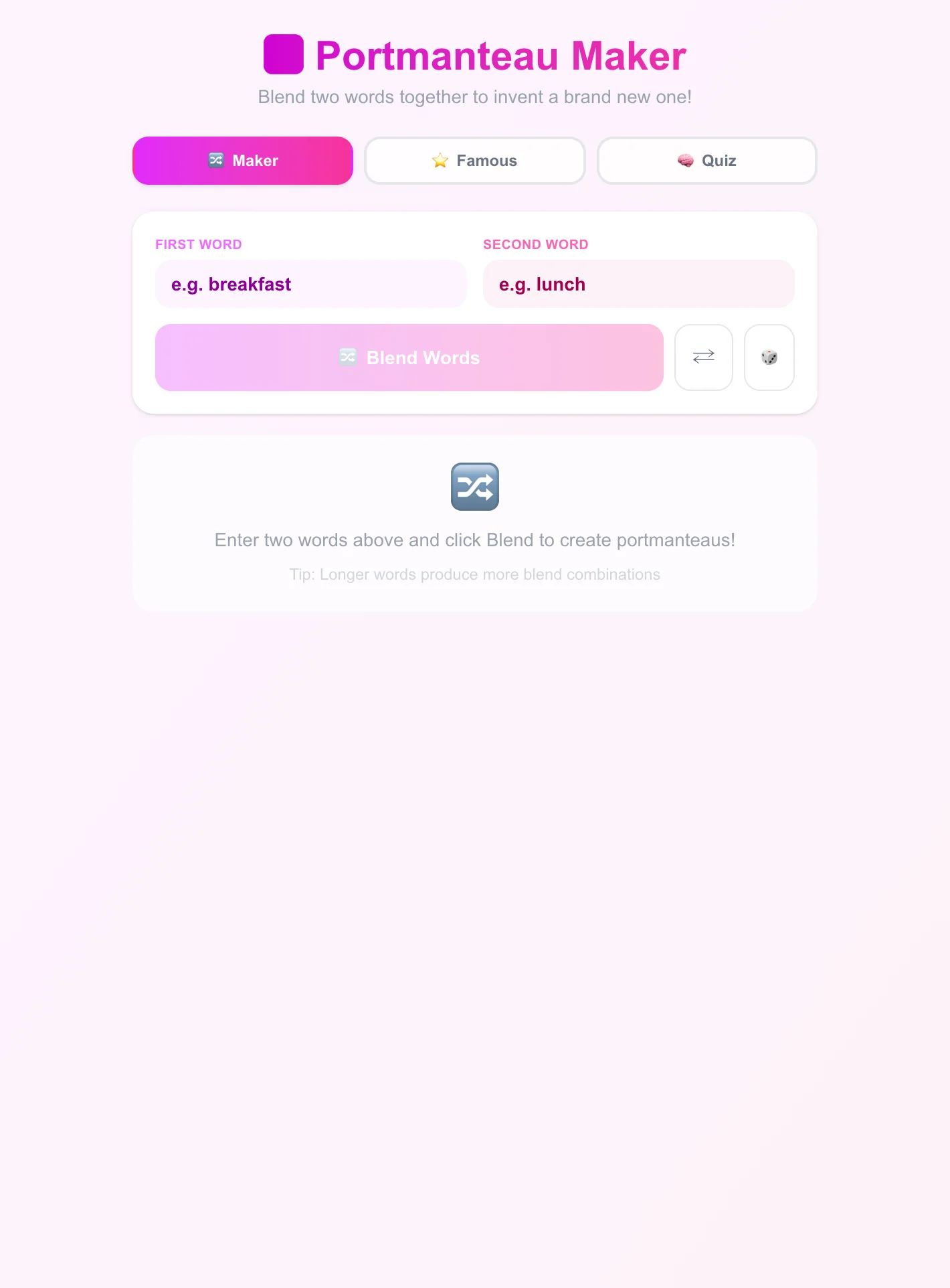 Portmanteau Maker – Blend Two Words Into One preview