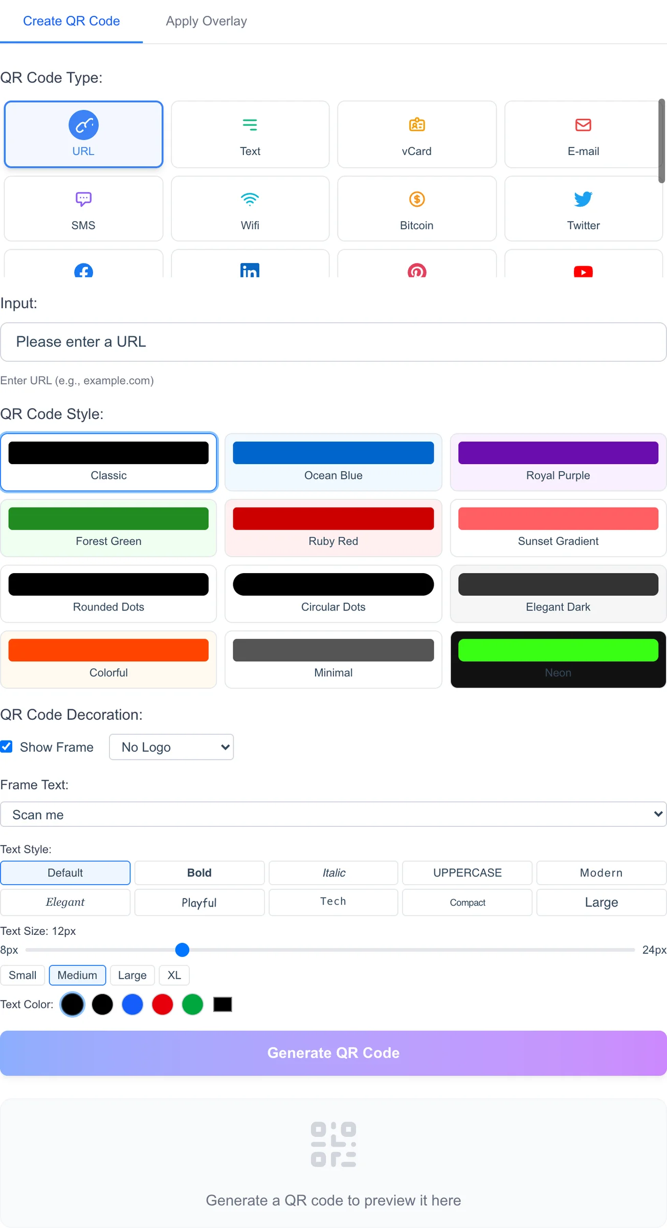 QR Code Generator & Image Overlay Tool