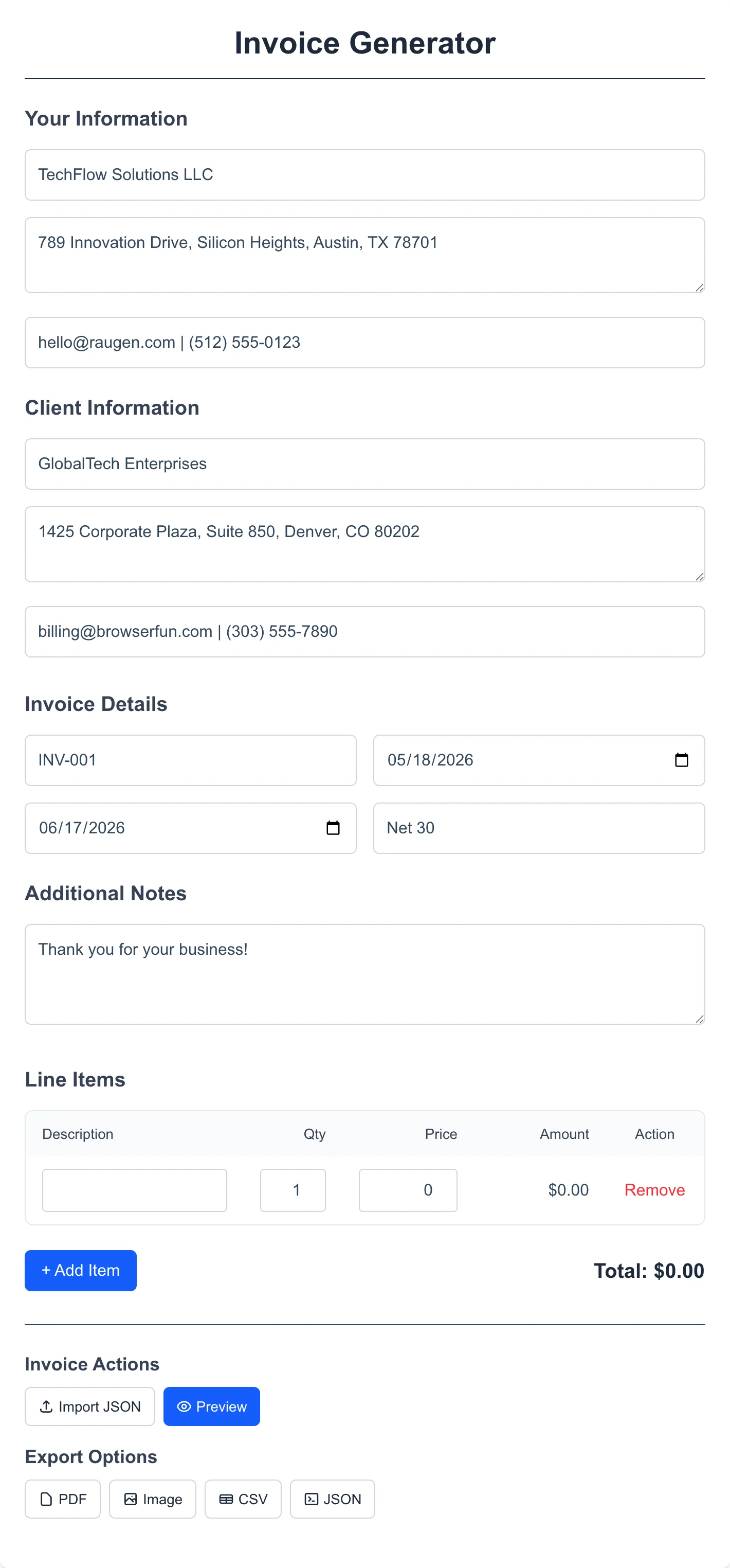 Invoice Generator