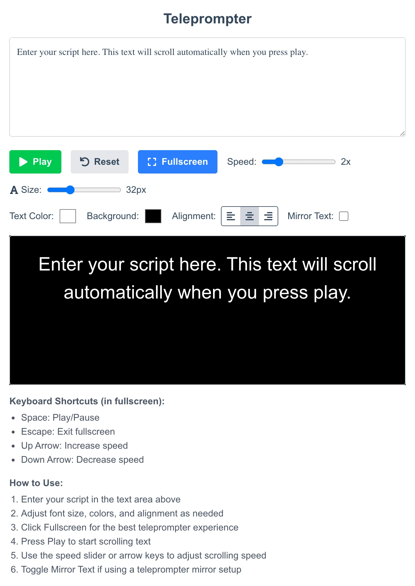 Teleprompter Online