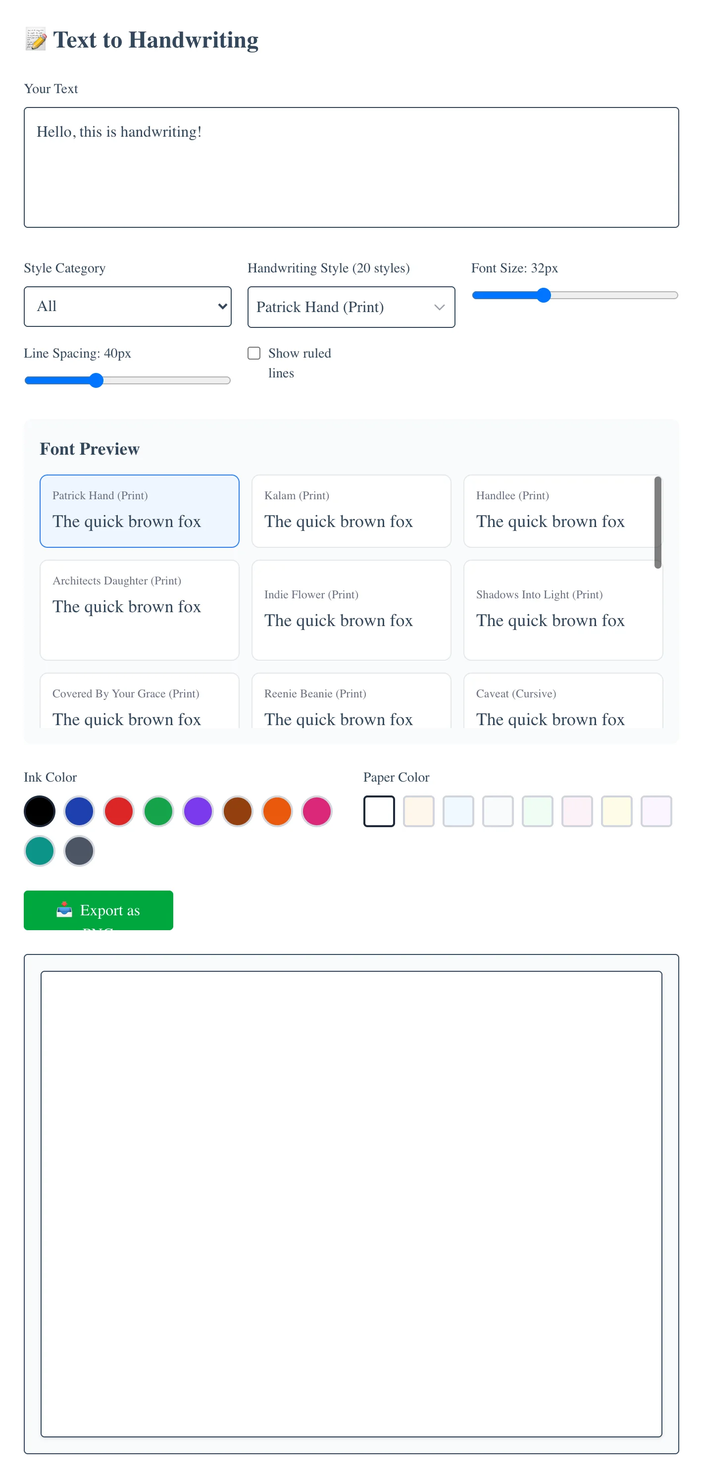 Text to Handwriting Converter Online